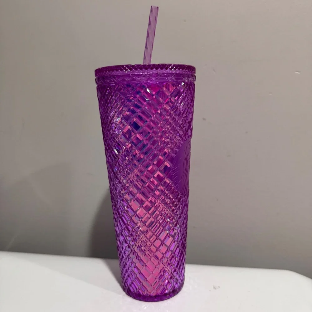 Starbucks Studded Tumbler Venti 24oz Purple Iridescent New Cold Cup 011140544